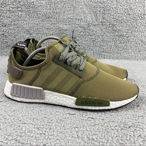 adidas Originals NMD R1 Running Shoes Mens 11 Sneakers Olive Slip On Lace Up